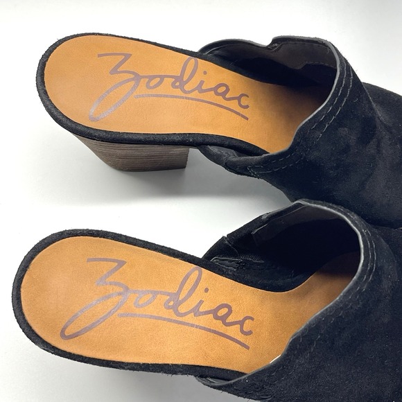 Zodiac Ada Mule Suede  Western Slip On Chunky Block Heels Shoes Boots Size 10 M - Picture 4 of 10